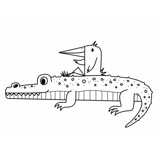 Foi de colorat pentru copii - Crocodil