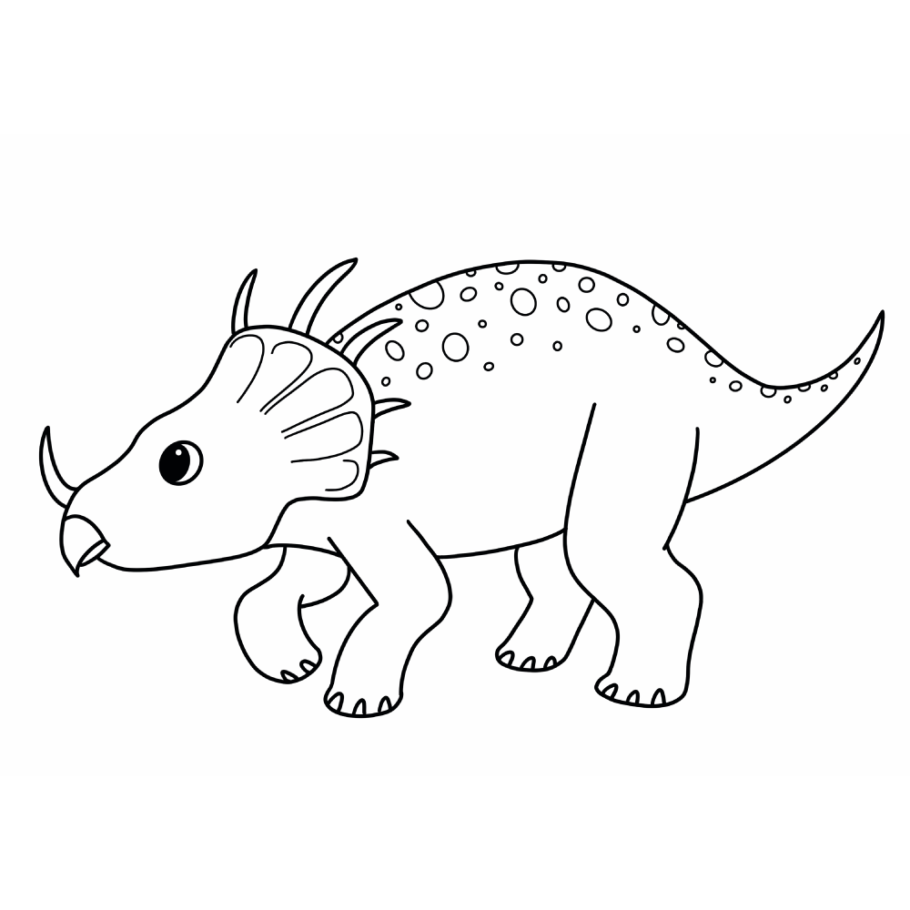 Foi de colorat pentru copii - Triceratops